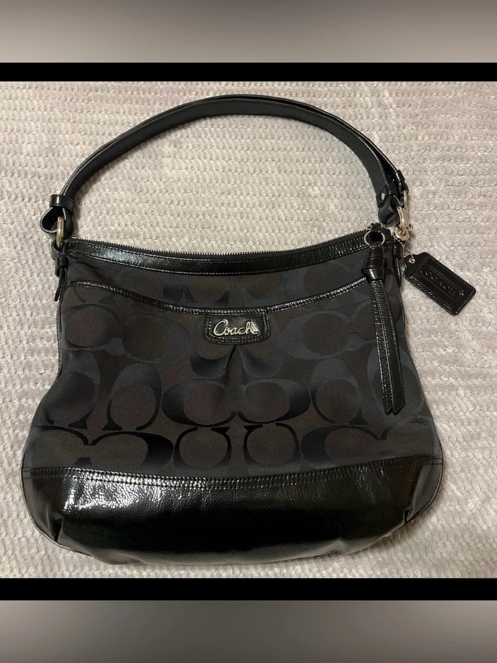 Coach Black Park Signature Canvas shoulder/  crossbody bag